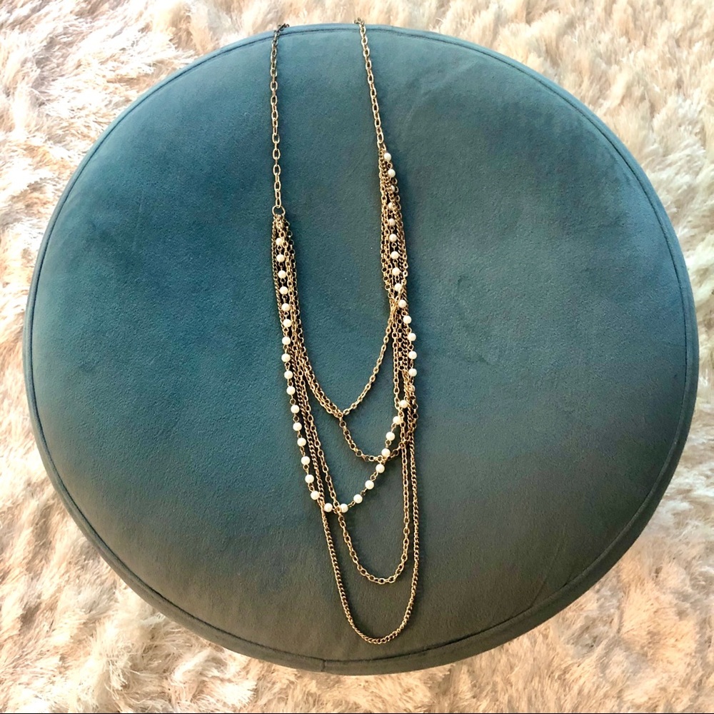 Long Chain with Pearl Fashion Necklace